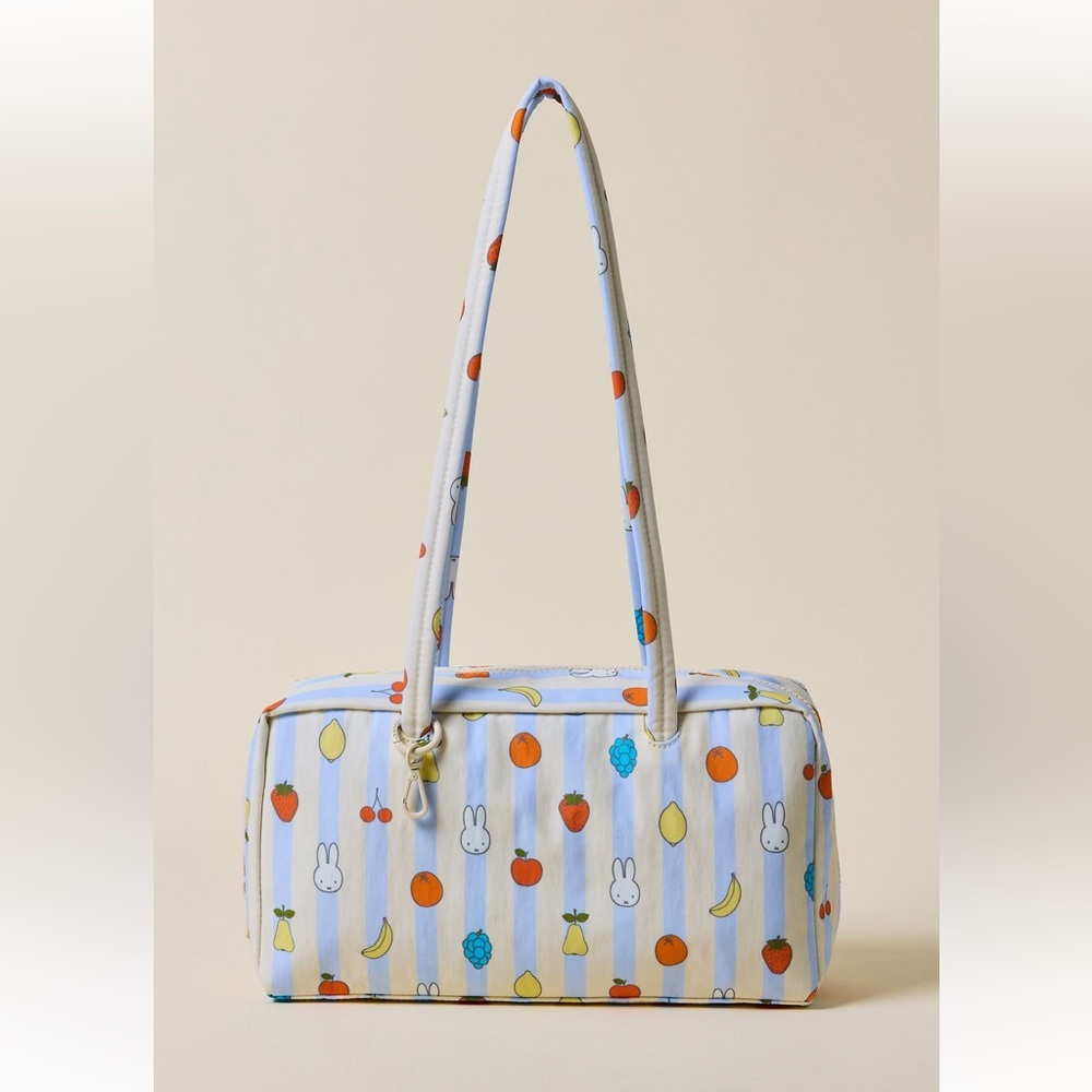 BAGGU Light Blue Stripe Bunny & Fruit Shoulder Bag - Picture 1 of 4